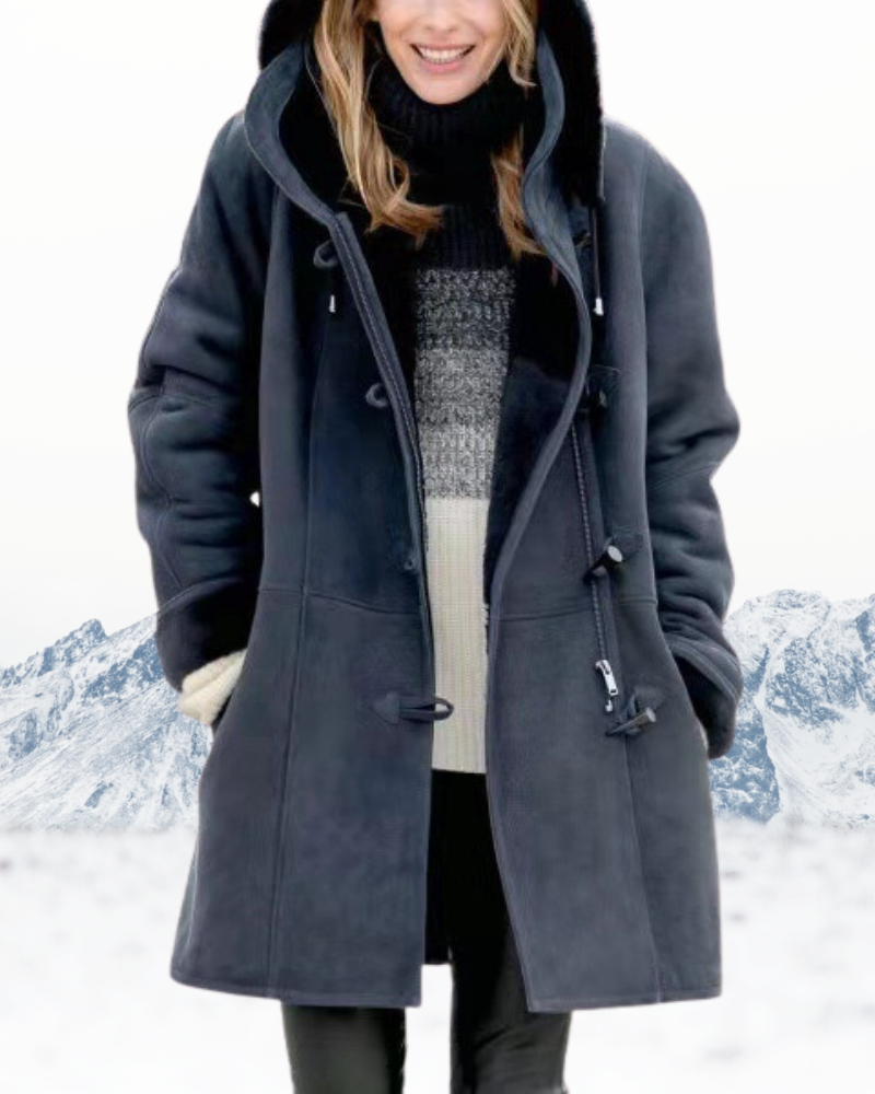 Cappotto Duffle con Cappuccio Morbido da Donna – Cappotto Lungo Invernale Foderato in Pile
