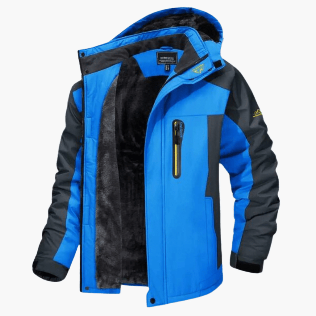 Giacca da uomo con fodera in pile Premium Outdoor - Cappotto impermeabile con cappuccio