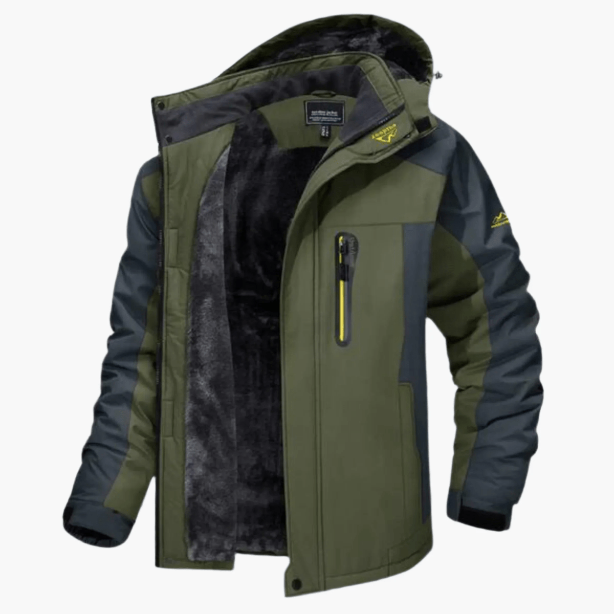 Giacca da uomo con fodera in pile Premium Outdoor - Cappotto impermeabile con cappuccio
