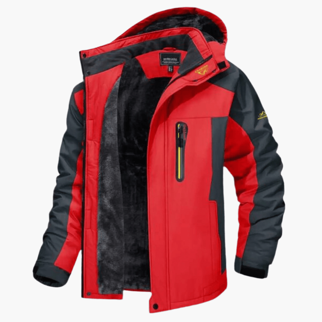 Giacca da uomo con fodera in pile Premium Outdoor - Cappotto impermeabile con cappuccio