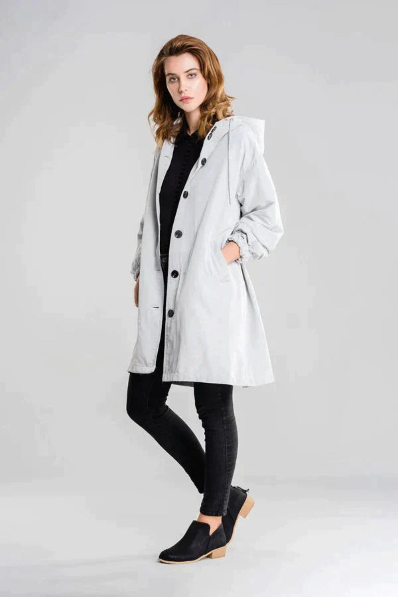 Giacca antipioggia impermeabile oversize con cappuccio da donna - elegante per le attività all'aperto