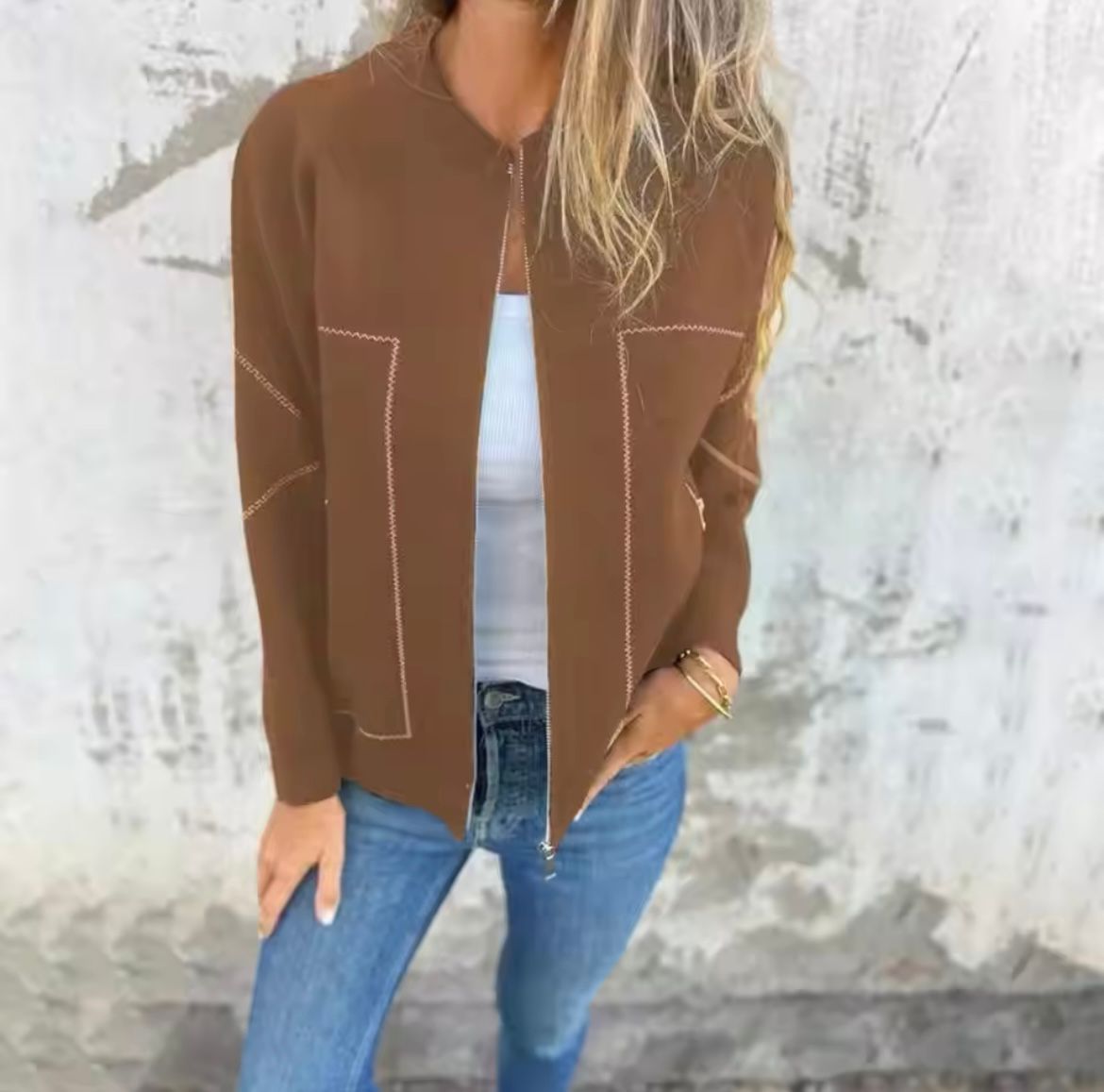 Giacca con cerniera Premium da donna - capospalla leggero e comodo