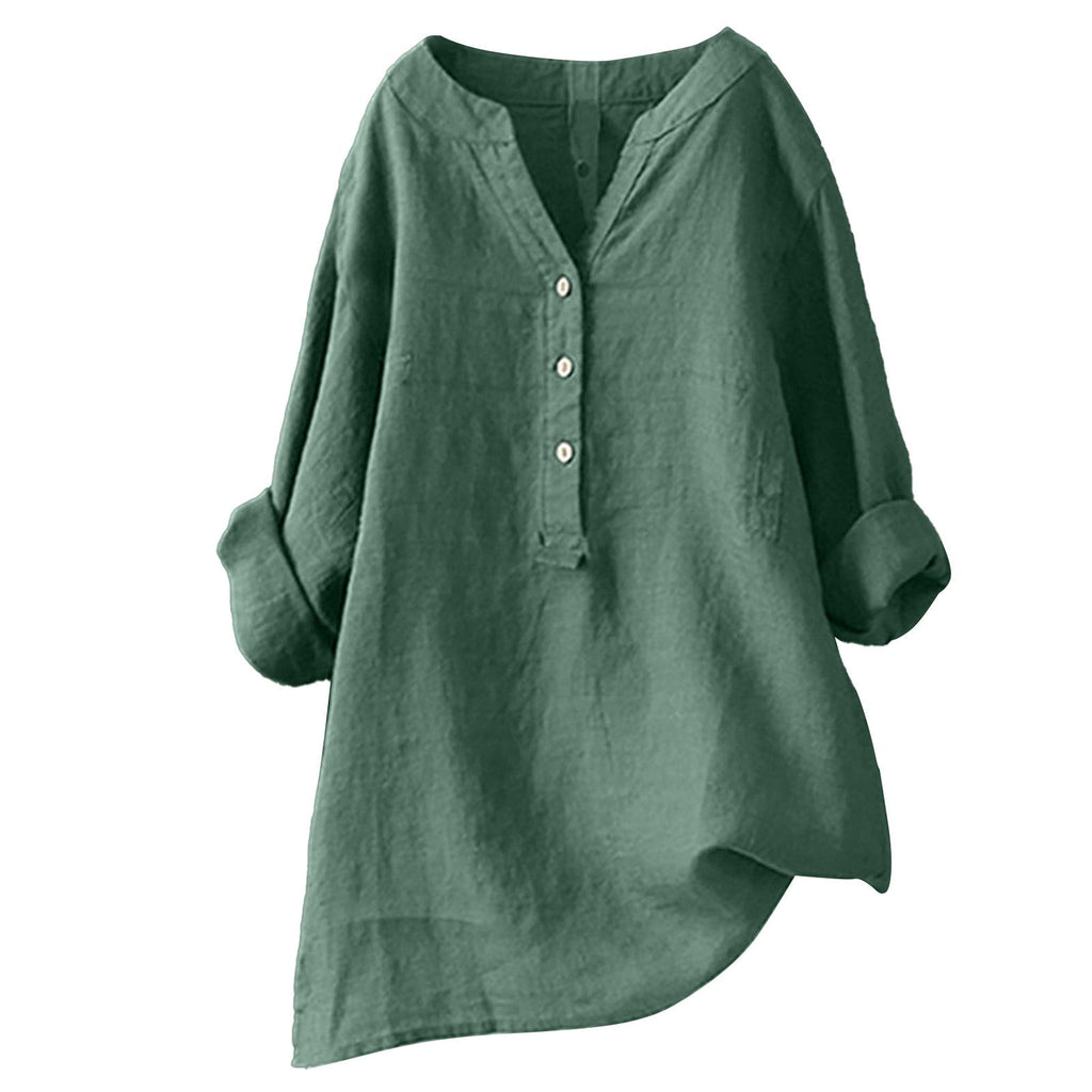 Camicia leggera da donna – Camicia estiva ampia in cotone dal taglio rilassato