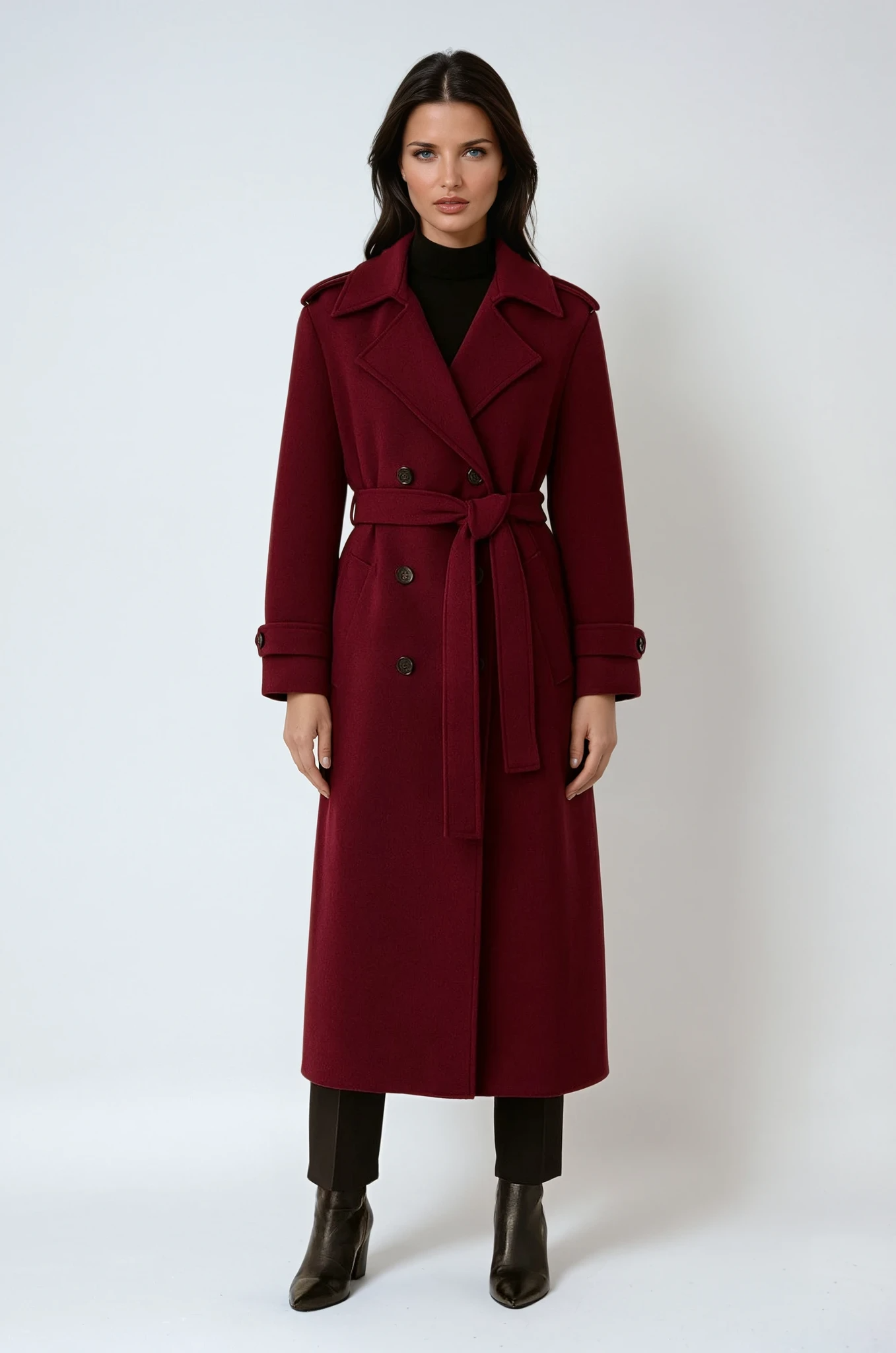 Cappotto invernale da donna color bordeaux