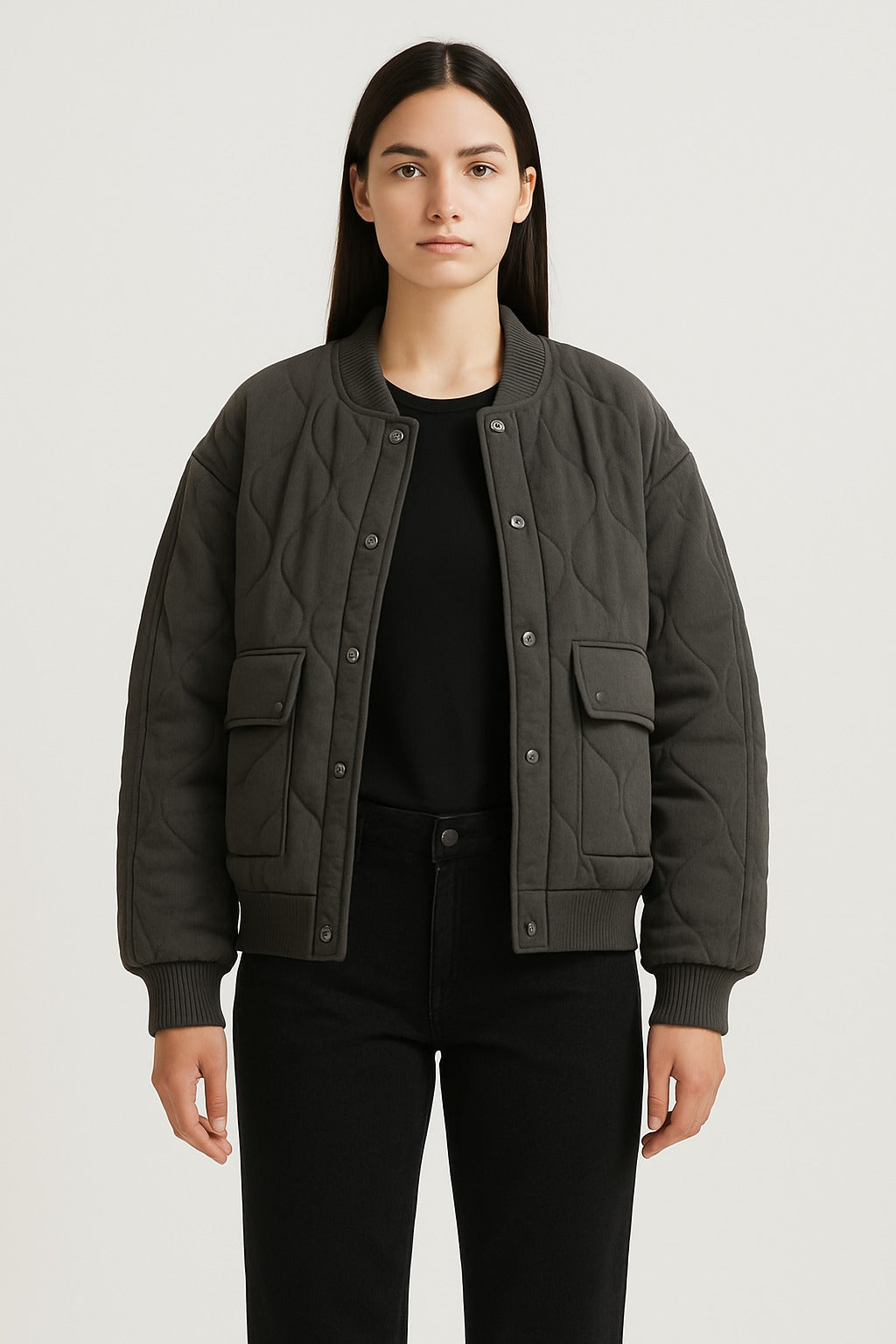 Giubbotto bomber da donna dalla vestibilità comoda – Capospalla oversize di mezza stagione con cerniera
