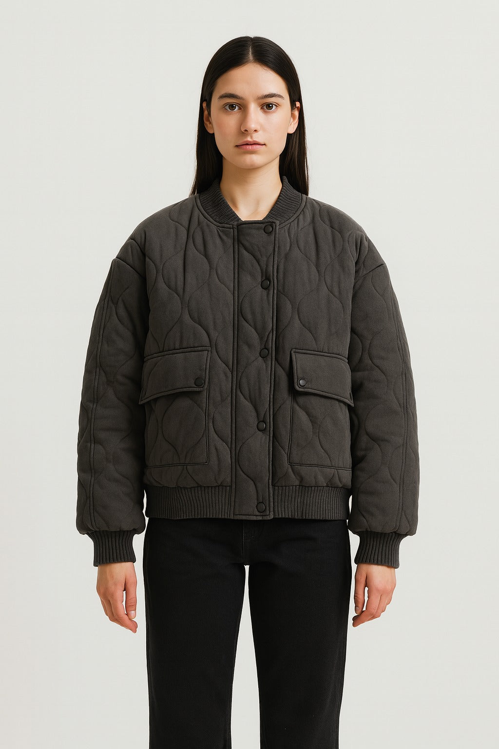Giubbotto bomber da donna dalla vestibilità comoda – Capospalla oversize di mezza stagione con cerniera