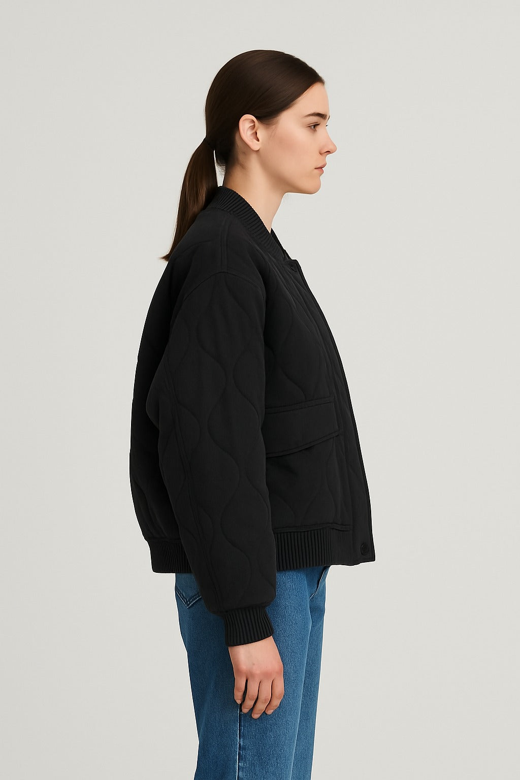 Giubbotto bomber da donna dalla vestibilità comoda – Capospalla oversize di mezza stagione con cerniera