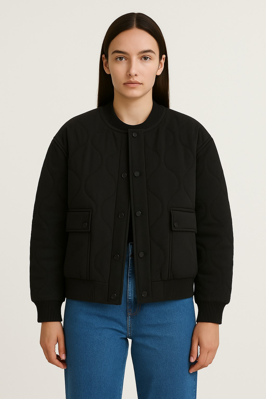 Giubbotto bomber da donna dalla vestibilità comoda – Capospalla oversize di mezza stagione con cerniera
