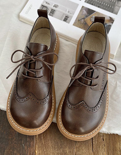 Scarpe Oxford da donna con punta quadrata larga