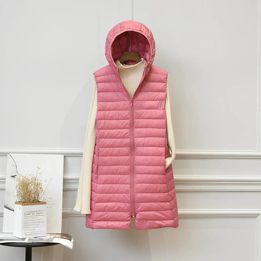 Cappotto lungo elegante senza maniche