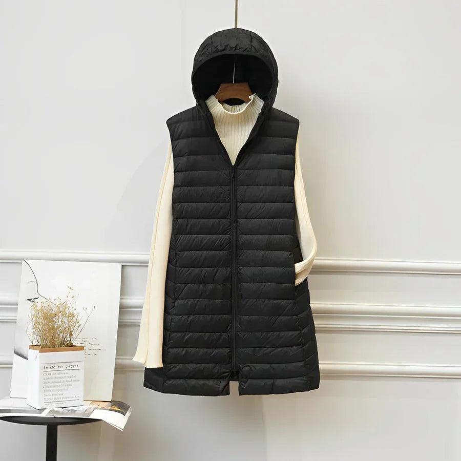 Cappotto lungo elegante senza maniche