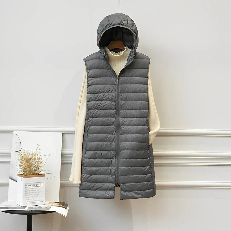 Cappotto lungo elegante senza maniche
