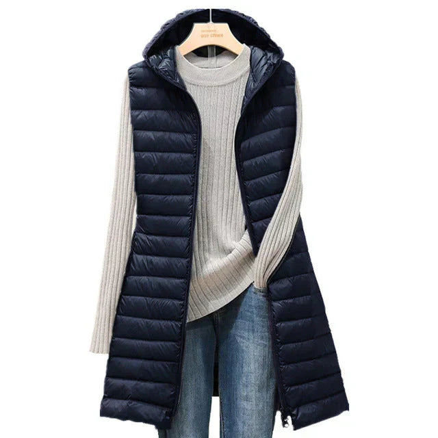 Cappotto lungo elegante senza maniche