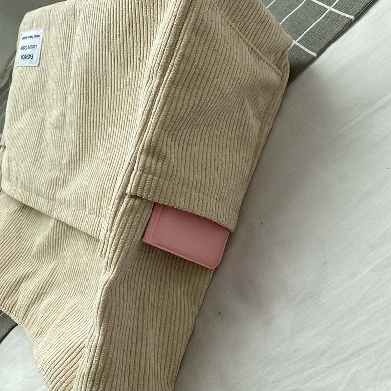 Borse a tracolla classiche resistenti in tela velluto a coste da donna