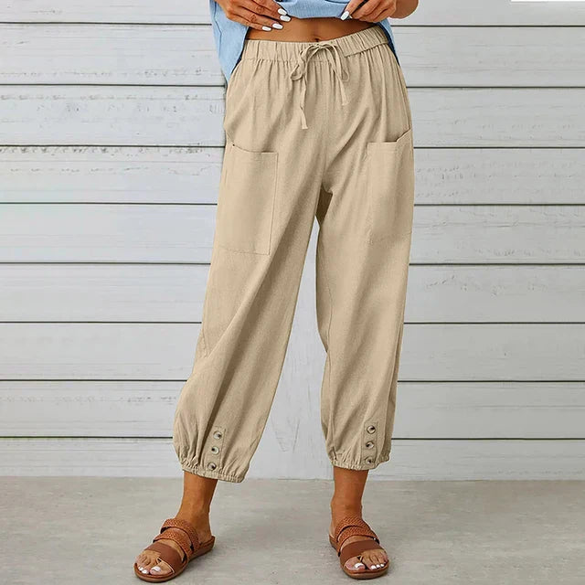 Pantaloni corti da donna con elastico in vita – Modello casual e comodo