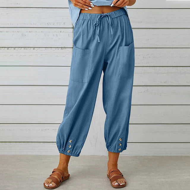 Pantaloni corti da donna con elastico in vita – Modello casual e comodo