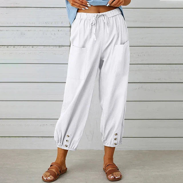 Pantaloni corti da donna con elastico in vita – Modello casual e comodo