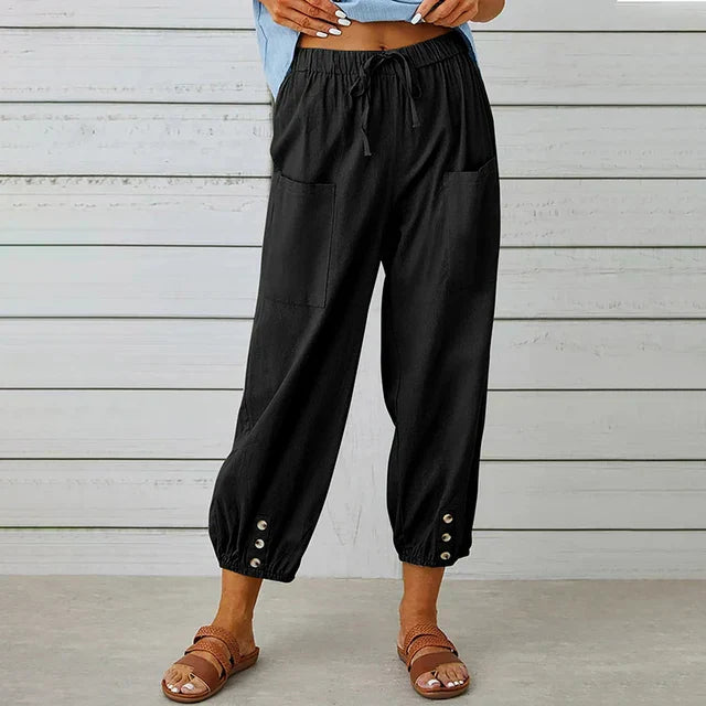 Pantaloni corti da donna con elastico in vita – Modello casual e comodo