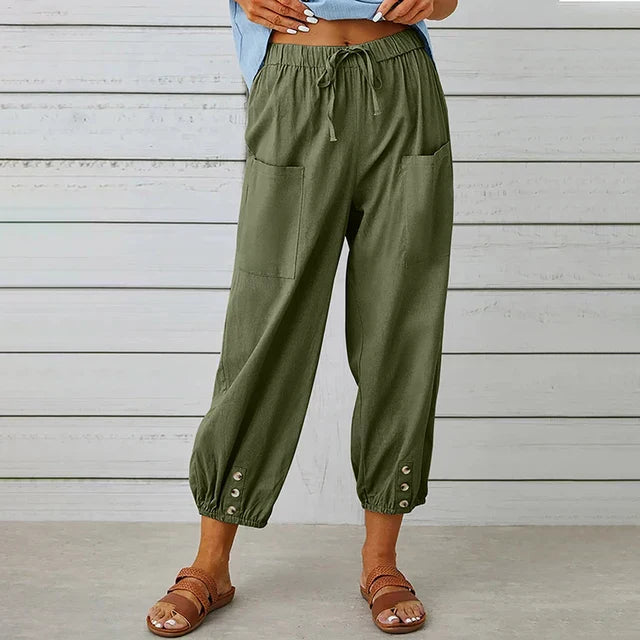 Pantaloni corti da donna con elastico in vita – Modello casual e comodo