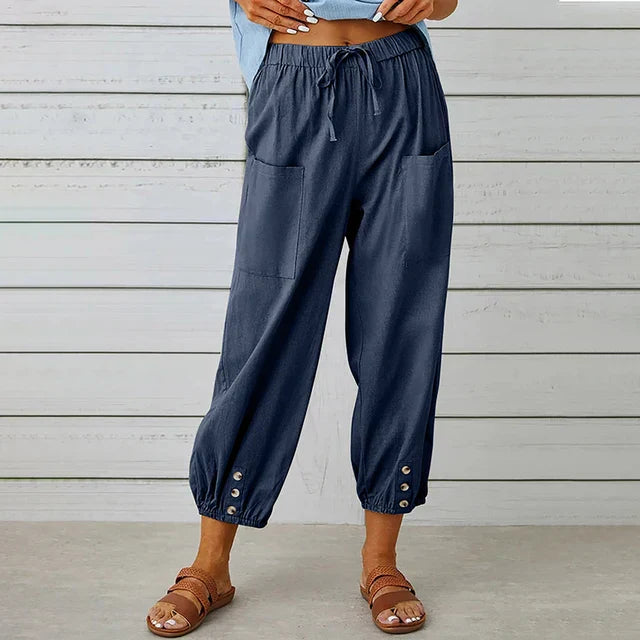 Pantaloni corti da donna con elastico in vita – Modello casual e comodo