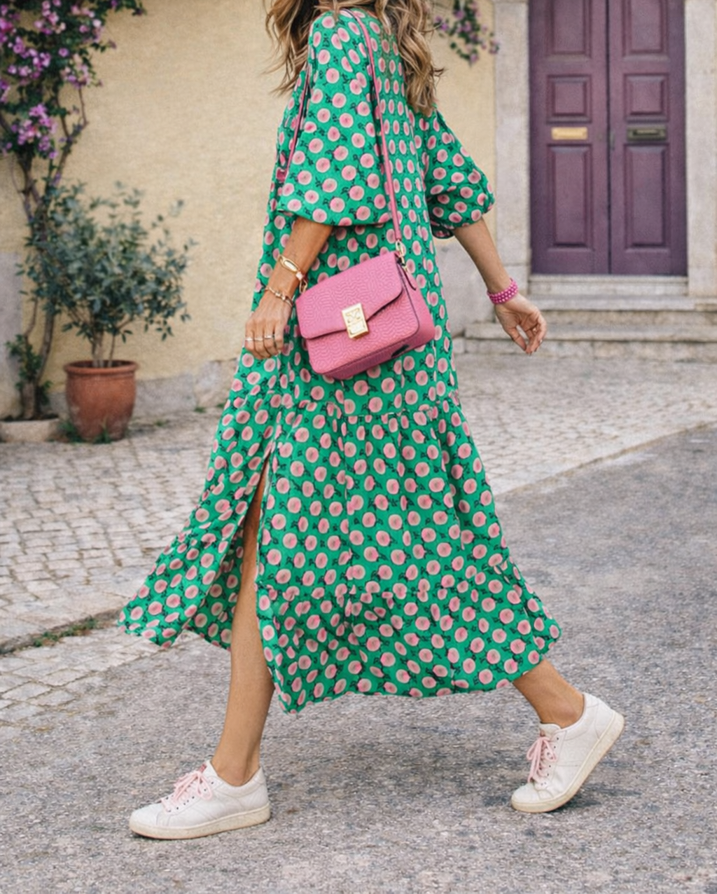 Abito lungo da donna con scollo a V – Fluido, elegante, casual, perfetto per feste