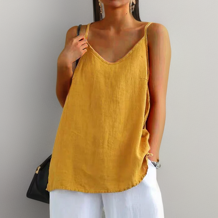 Canotta da donna con scollo rotondo – Senza maniche, casual ed essenziale