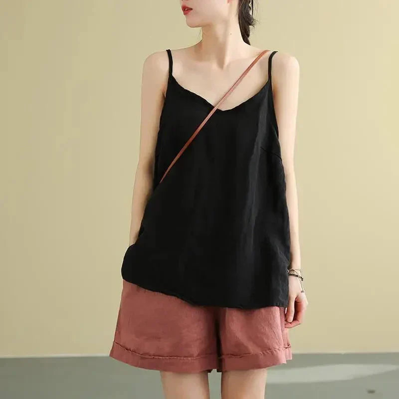 Canotta da donna con scollo rotondo – Senza maniche, casual ed essenziale