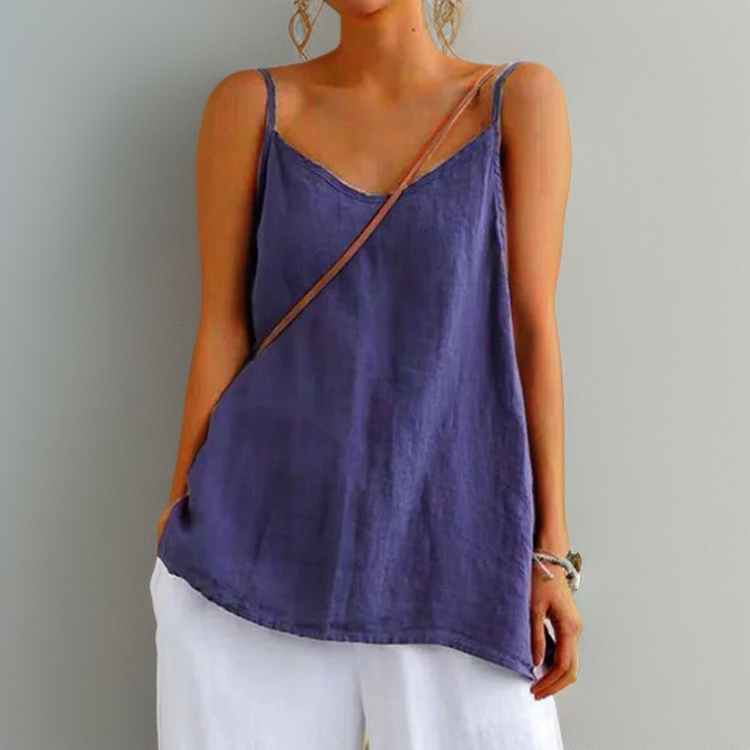 Canotta da donna con scollo rotondo – Senza maniche, casual ed essenziale