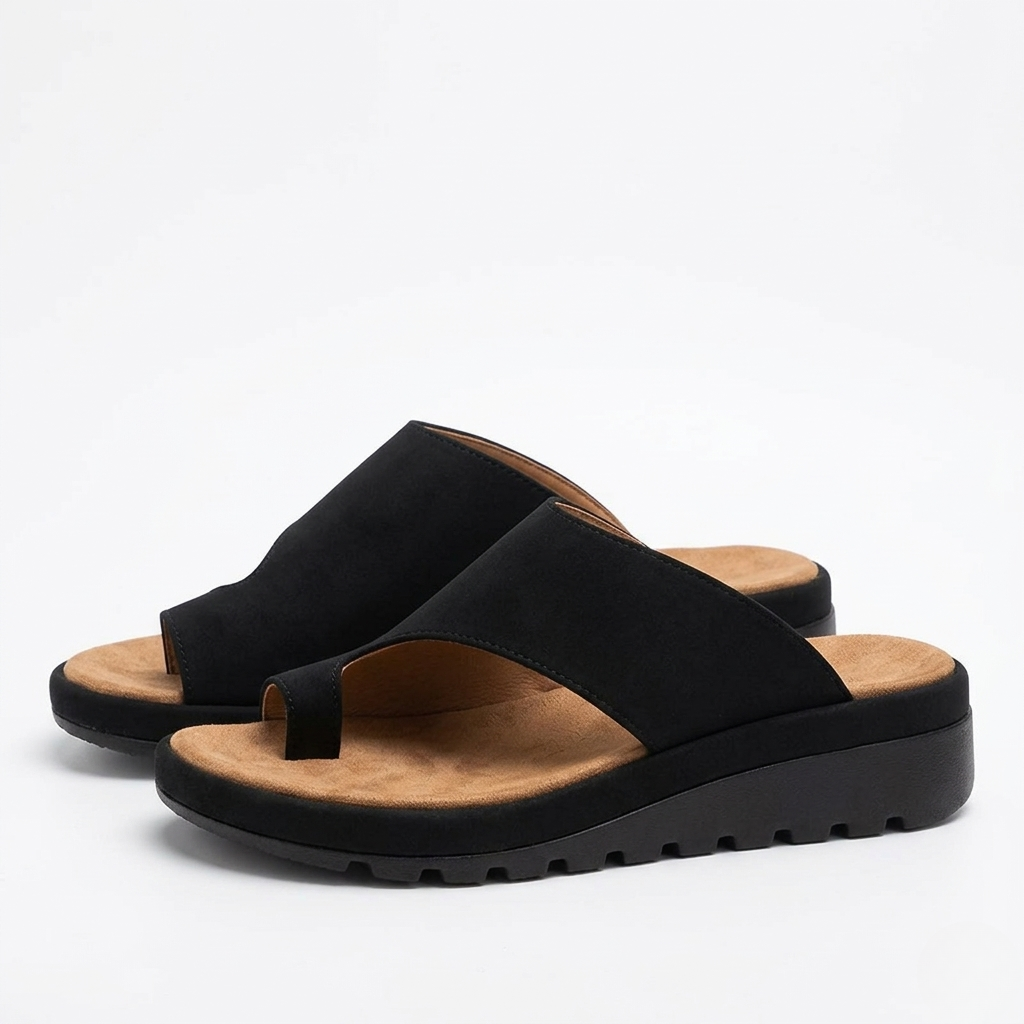 Sandali da donna infradito con zeppa – Comfort antiscivolo