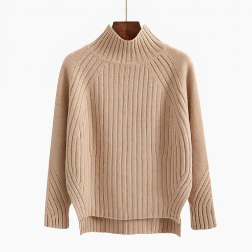 Maglione dolcevita in lana da donna - maglia morbida calda e confortevole