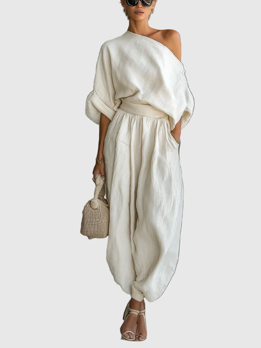 Completo due pezzi da donna con spalle scoperte – Chic e di tendenza