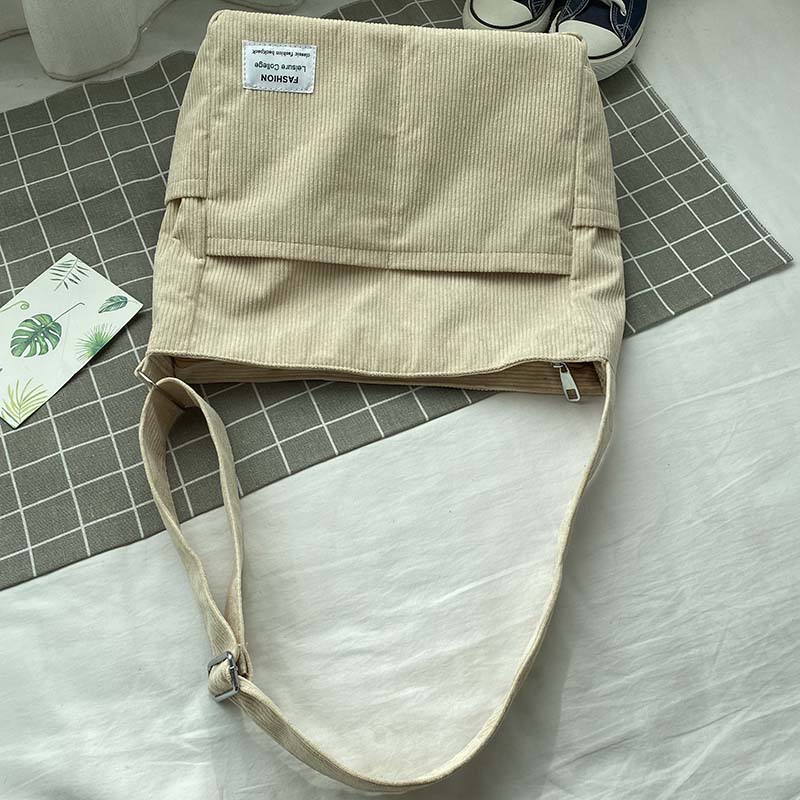Borse a tracolla classiche resistenti in tela velluto a coste da donna
