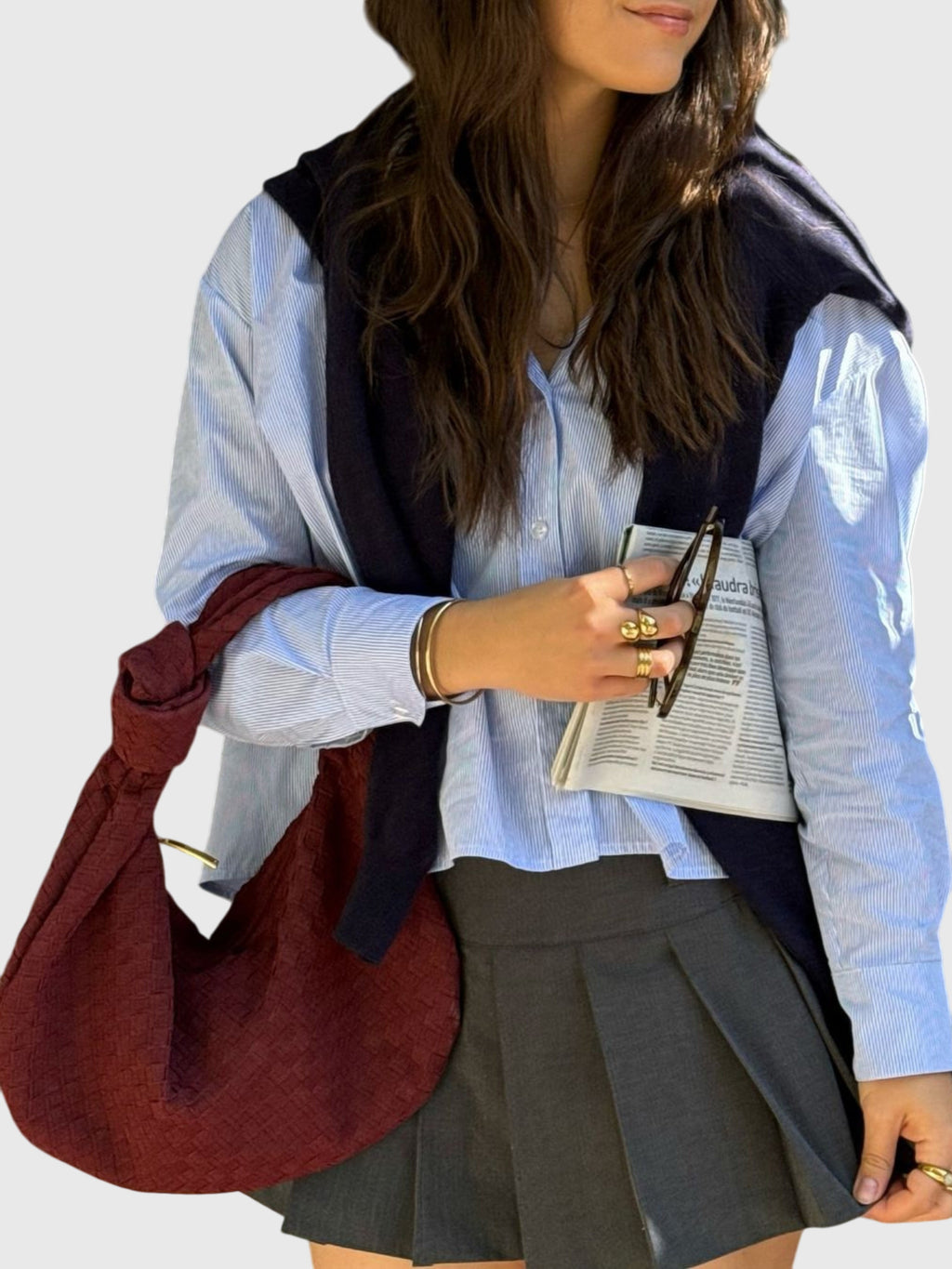 Borsa Donna Media in Suede Intrecciato – Stile Elegante con Nodo Quotidiano