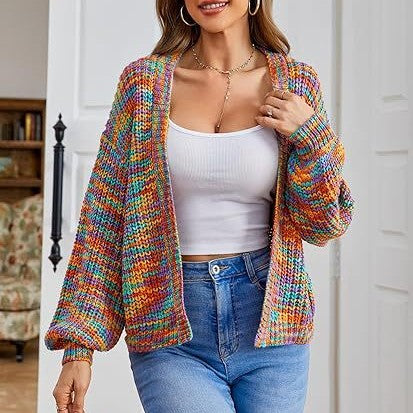 Women's long-sleeved loose-fit cardigan – European-American casual style