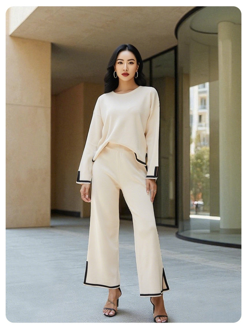 Ensemble pour femme avec top fluide et pantalon large - Élégant et léger