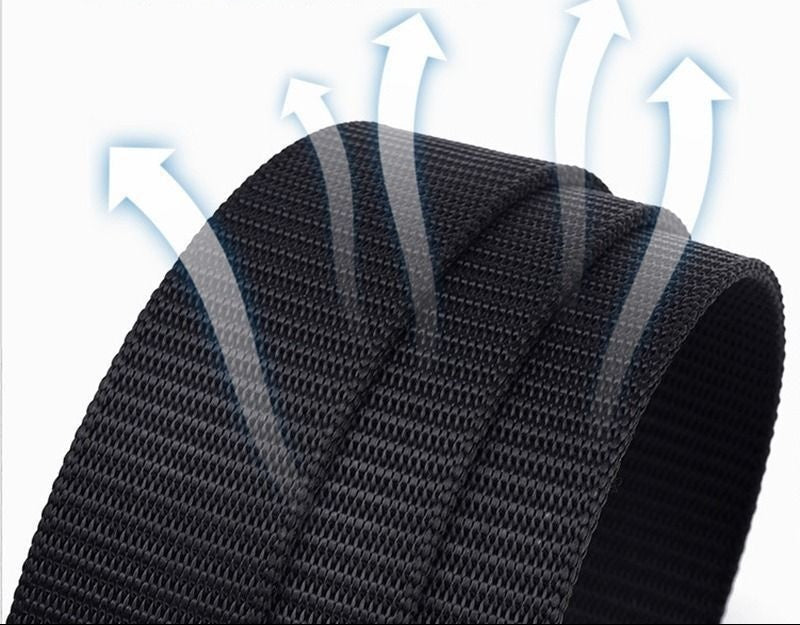 Cintura da uomo in tela di nylon resistente – Fibbia automatica senza denti, stile outdoor