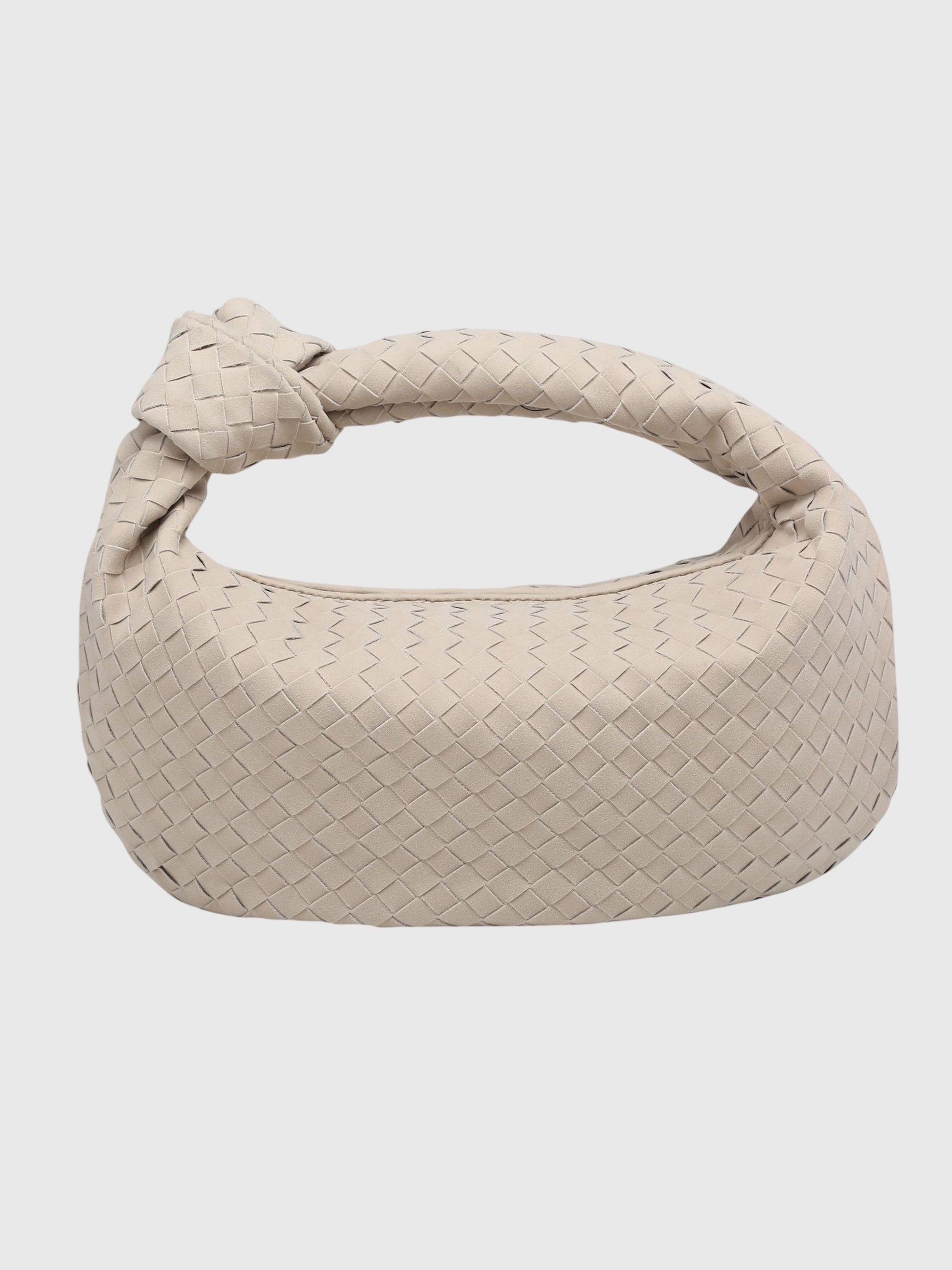 Borsa Donna Media in Suede Intrecciato – Stile Elegante con Nodo Quotidiano