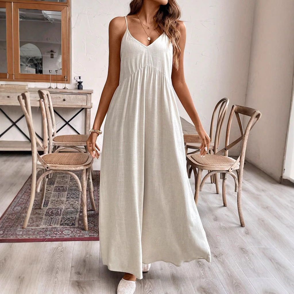 Abito lungo donna senza spalline linea ad A