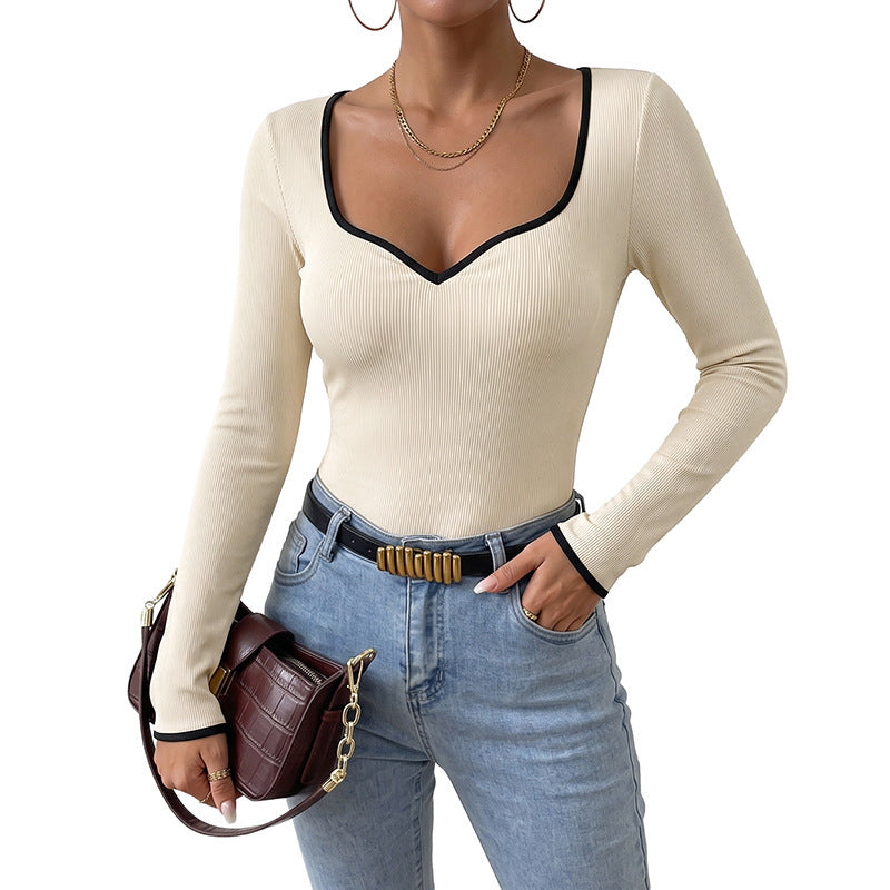 Combinaison-pantalon femme en maille côtelée à manches longues - Décontractée et confortable