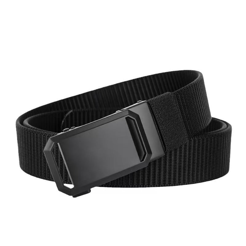 Cintura da uomo in tela di nylon resistente – Fibbia automatica senza denti, stile outdoor