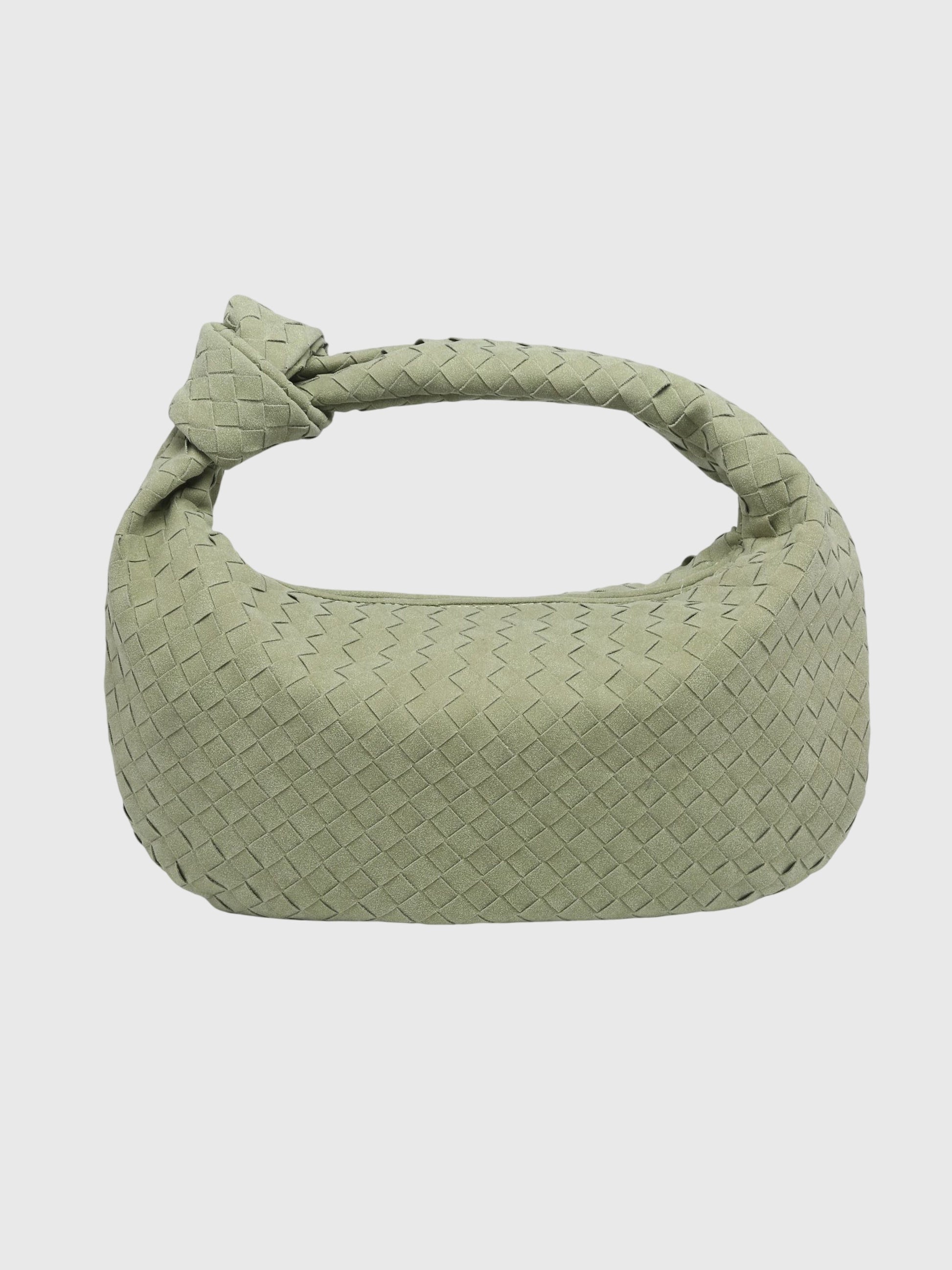 Borsa Donna Media in Suede Intrecciato – Stile Elegante con Nodo Quotidiano