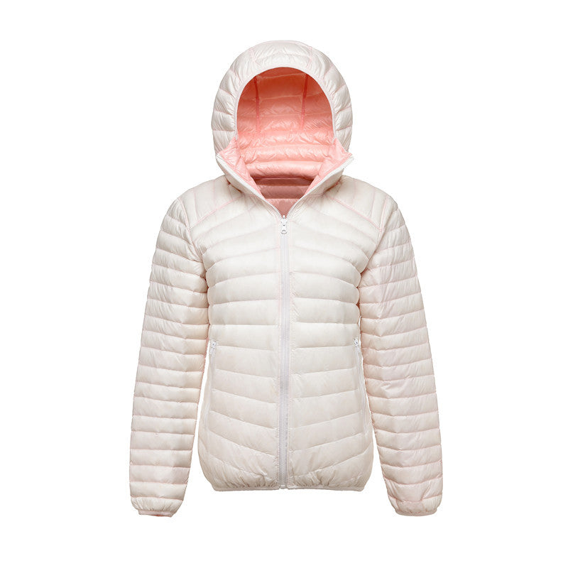 Doudoune courte légère pour femme avec capuche - Chaude et pratique