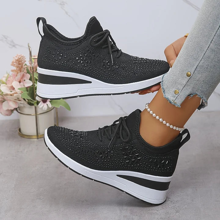 Sneakers Ortopediche Donna con Supporto Arco Plantare e Strass – Comode e Leggere