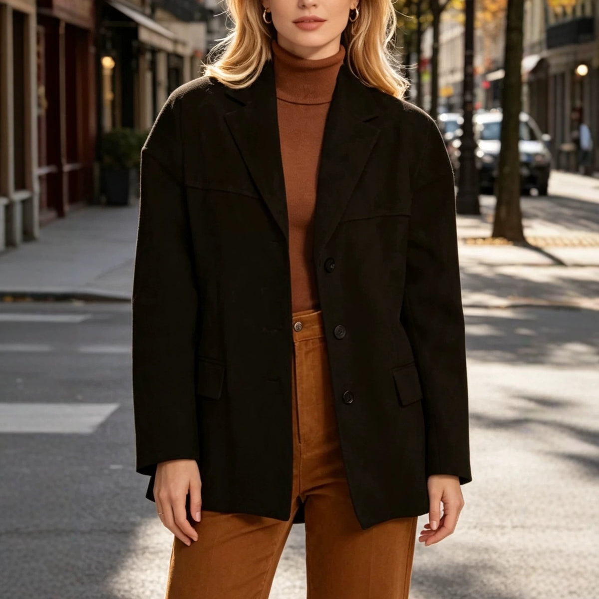 Cappotto donna retro con tasche - Ampio ed elegante