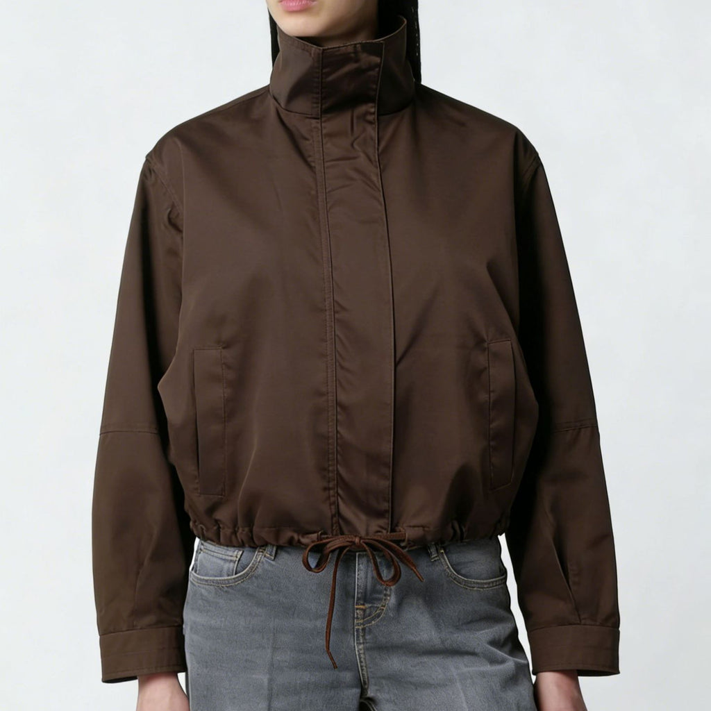 Trench-coat femme à col montant et manches longues - Moderne et minimaliste