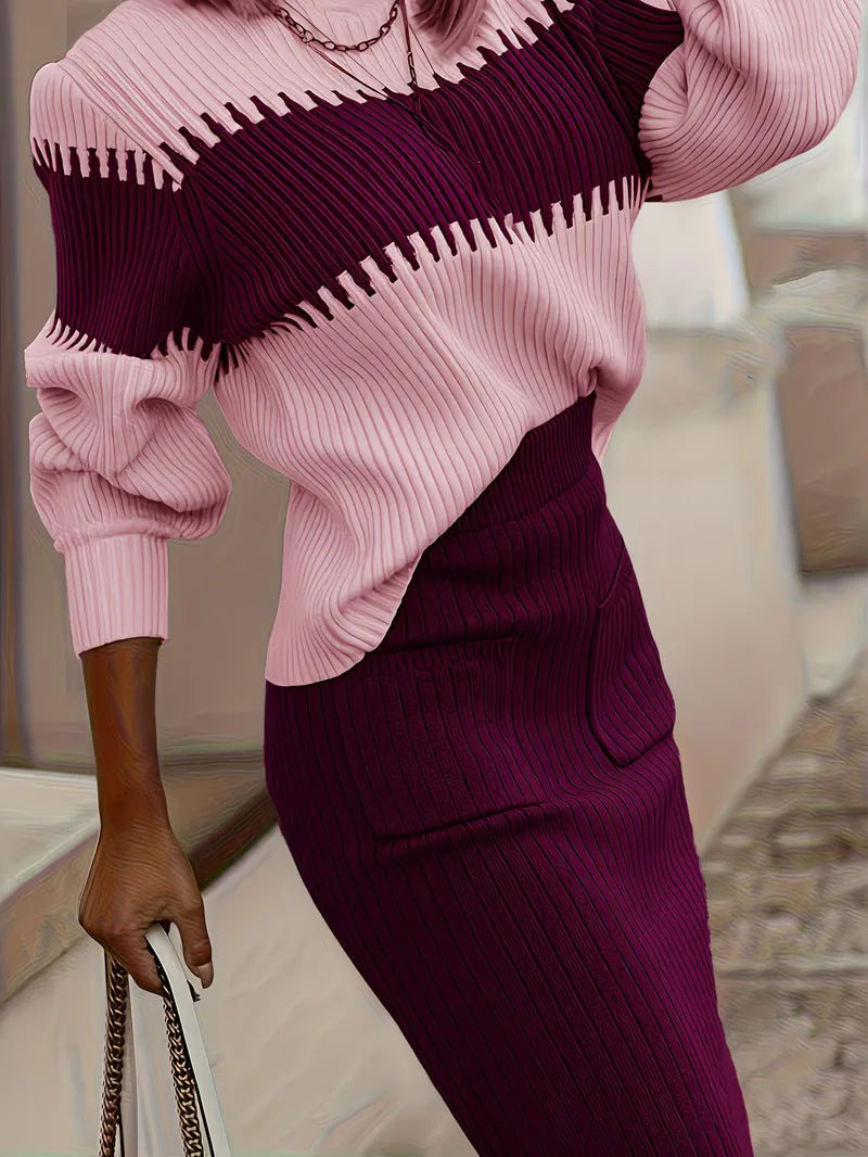 Two-piece ribbed-texture set - Coordinated and comfortable
