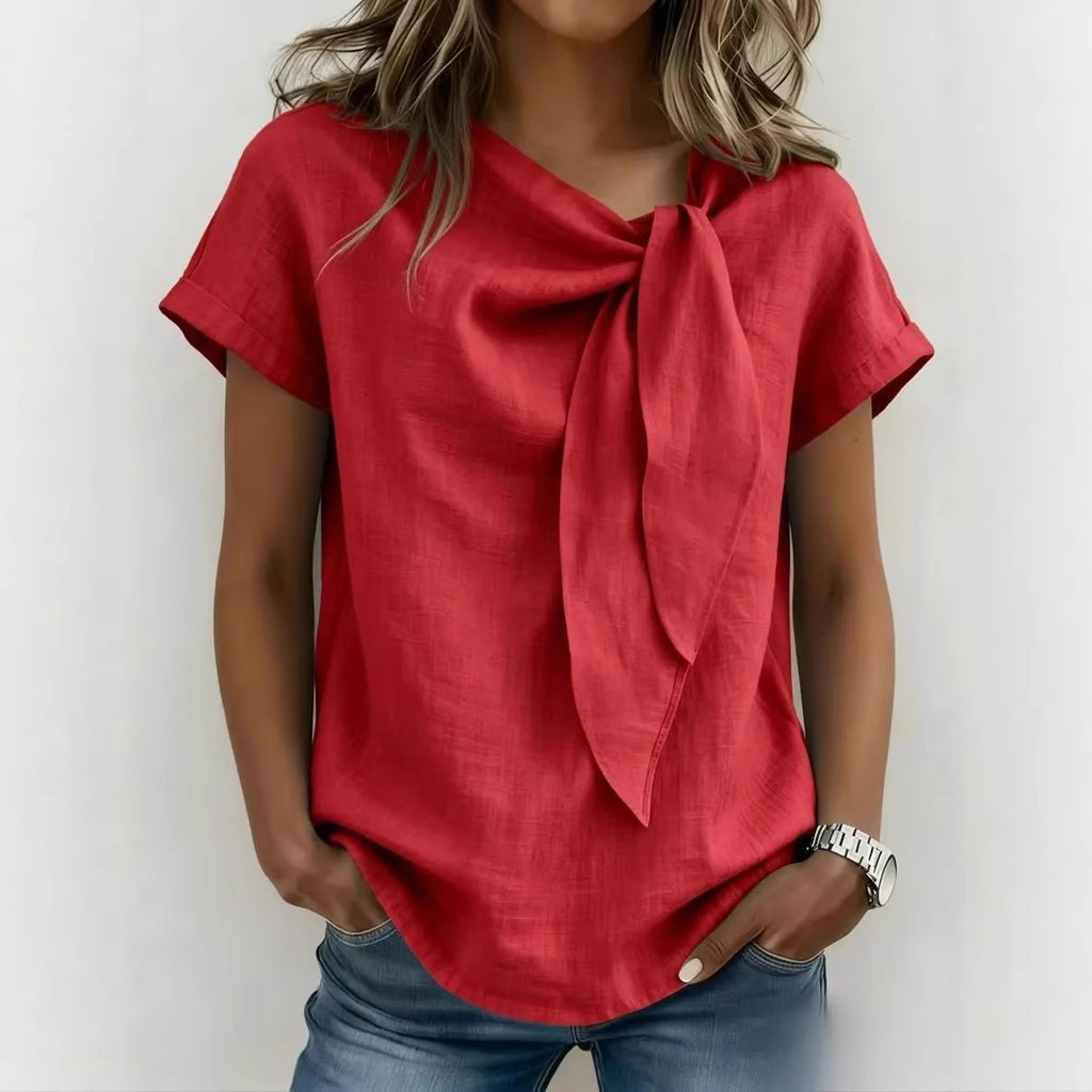 T-shirt donna maniche corte in misto cotone - Leggera e casual