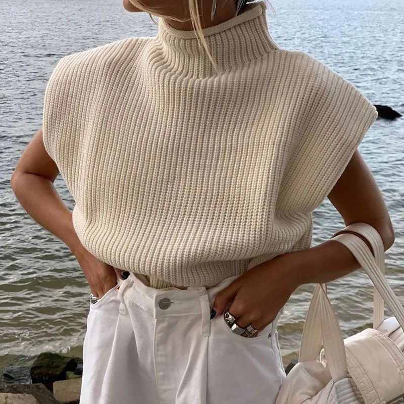 Camiseta de mujer con cuello alto - Ligera e informal