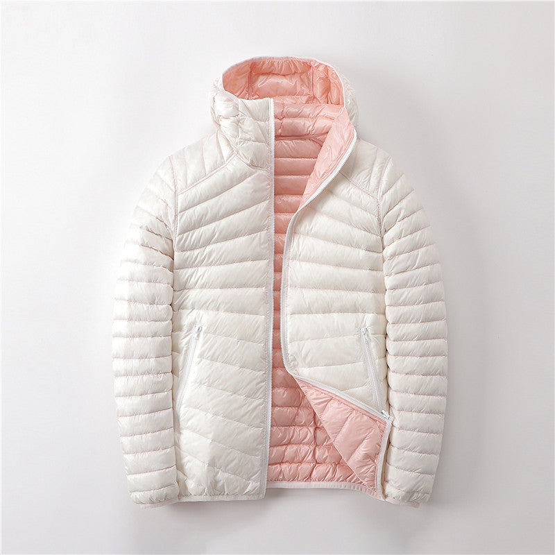 Doudoune courte légère pour femme avec capuche - Chaude et pratique