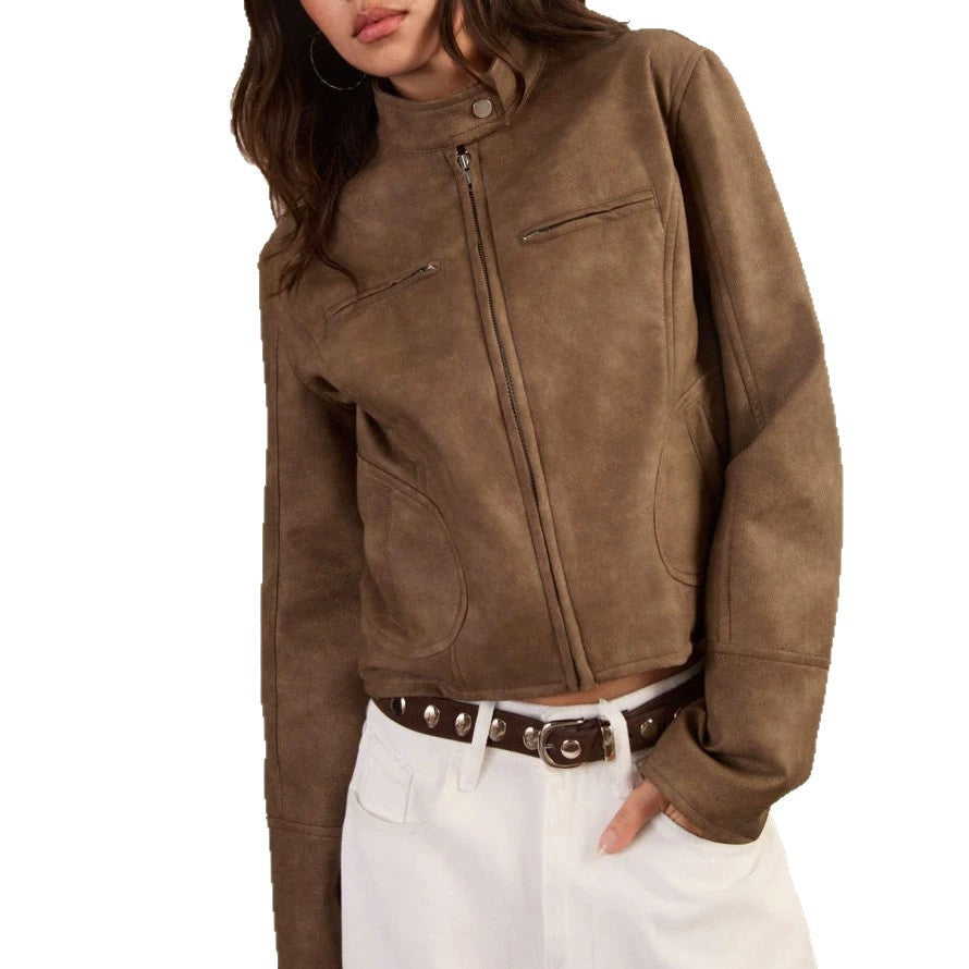 Giacca corta donna effetto pelle - Chic e moderna